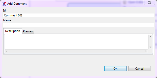 Comment creation dialog