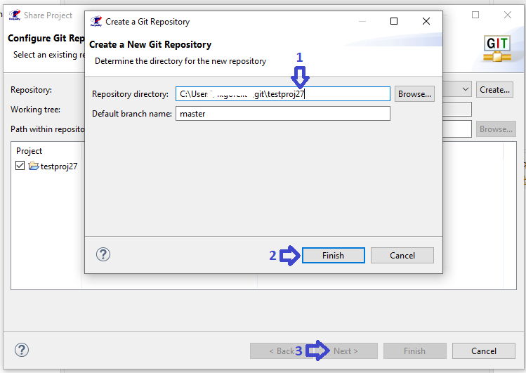 Specifying the project name in the local repository path