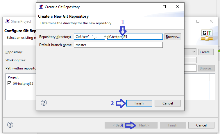 Specifying the project name in the local repository path
