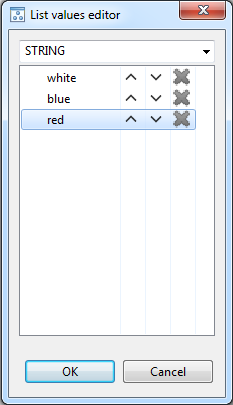 List values editor
