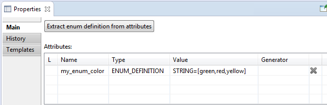 The Main tab of the Properties view for the Requality project
