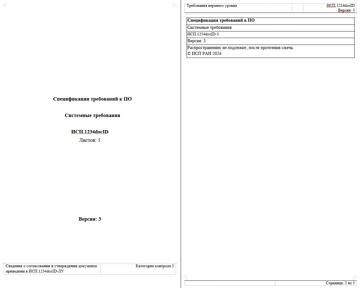 The example of the ODT document with customized publication attributes