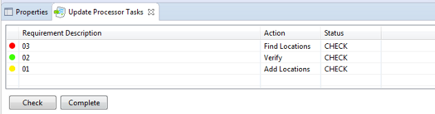 Update Processor Tasks view